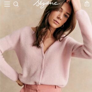 Sézane powder pink Gaspard Cardigan